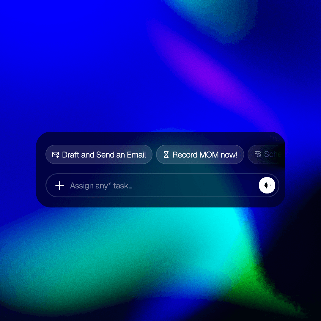 Aria creates tasks, emails, meeting notes