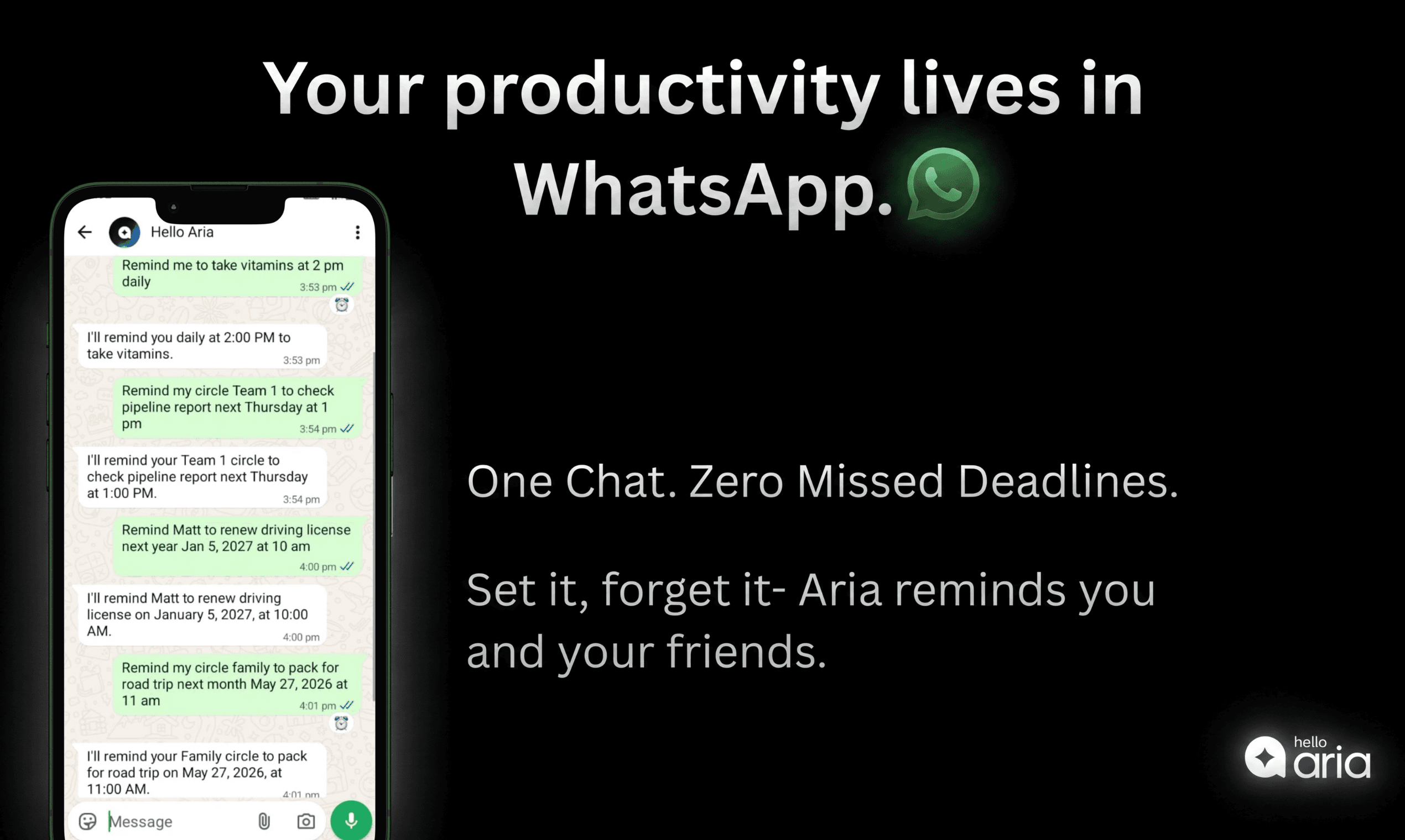 Aria in WhatsApp